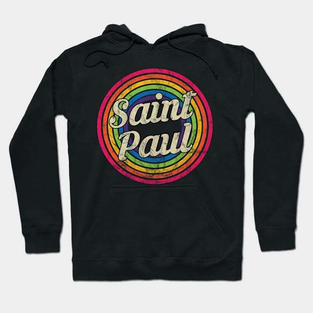 Saint Paul - Retro Rainbow Faded-Style Hoodie by MaydenArt